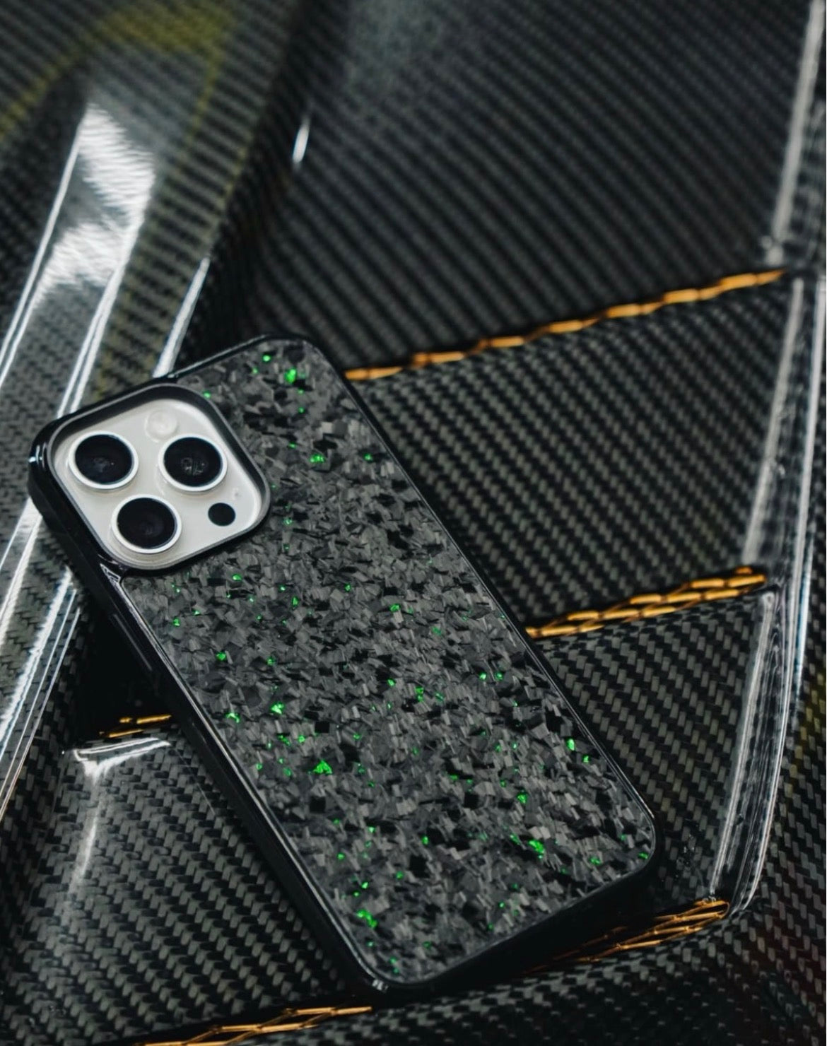 Green Fragment | Forged Carbon Fiber | Phone Case